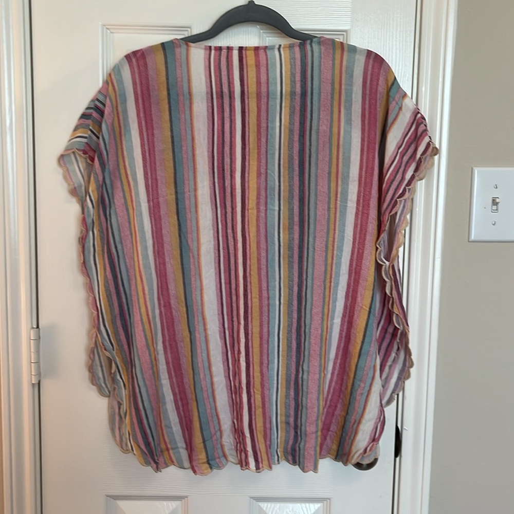 Savanna Jane Striped Floral Tassel Blouse - Picture 5 of 8